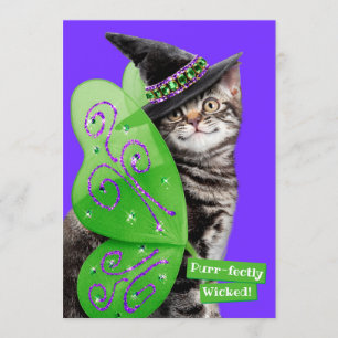 Invitación Bruja Hada Gatito