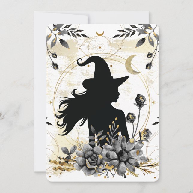 Invitación Bruja moderna de Halloween 3 (Anverso)