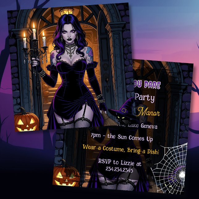 Invitación Bruja negra y púrpura | Halloween Party (Subido por el creador)