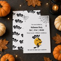 Bruja Personalizada Boo, Murciélagos y Luna Llena