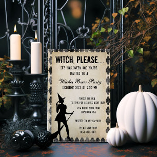 Invitación Bruja Por Favor..Invitación de Fiesta de Halloween