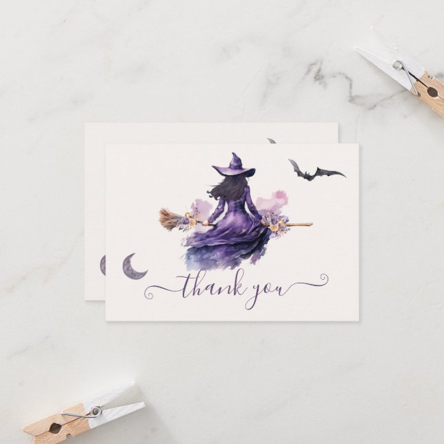 Invitación Bruja se casa Nota de Halloween (Anverso/Reverso In Situ)