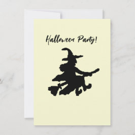 Invitación Bruja Voladora en Amarillo