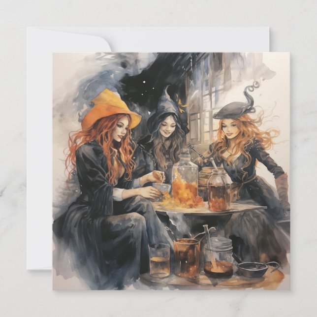 Invitación 🔮 🍹 "Bruja y tripulación de bruja" 🍹 🔮 (Anverso)