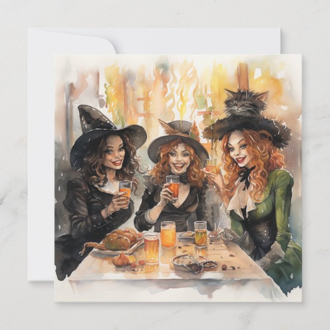 Invitación 🔮 🍹 "Bruja y tripulación de bruja" 🍹 🔮 (Anverso)