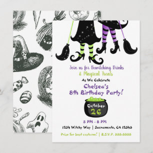 Invitación Brujas Caprichosas Brujas Modernas Cumpleaños de H