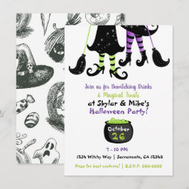 Invitación Brujas Caprichosas Fiesta de Brujas Modernas de Ha