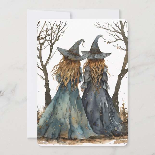 Invitación Brujas En El Bosque (Anverso)