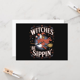 Invitación Brujas Están Bebiendo Halloween Vacaciones Espeluz