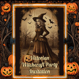 Invitación Brujería victoriana Fiesta de la época de hallowee