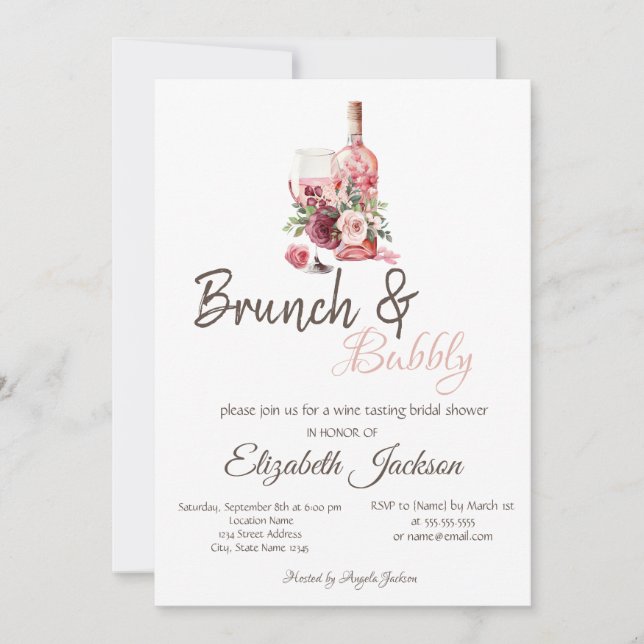Invitación Brújula de brunch y bubbly (Anverso)