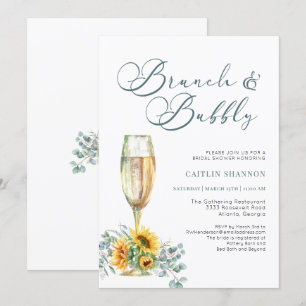 Invitación Brújula de guiones y ducha de novias con girasol b