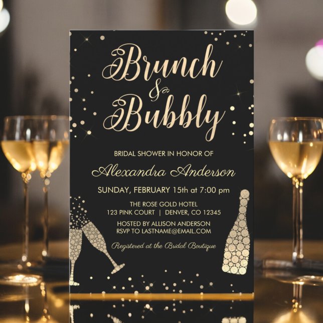 Invitación Brújula de oro y ducha de novia con burbujas (Subido por el creador)