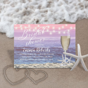 Invitación Brújula de pez estrella de playa y ducha de novia