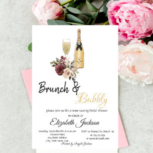 Invitación Brújula floral de vidrio moteado y ducha de novias