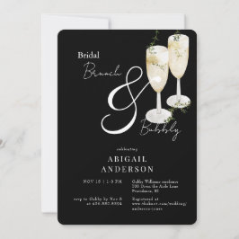 Invitación Brújula negra y ducha de burbujas