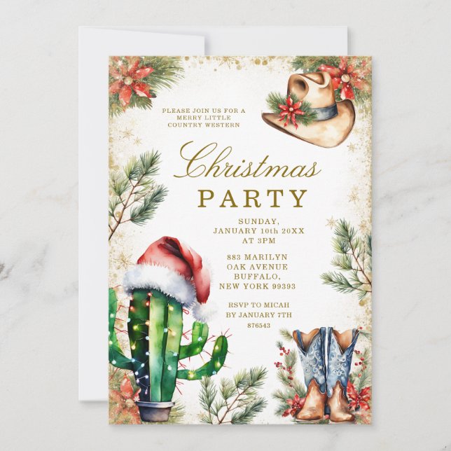 Invitación Brunch a cuadros y brindis dorado para despedida d (Anverso)