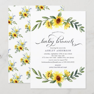 Invitación Brunch Amarillo Alegre Bebé De Giro