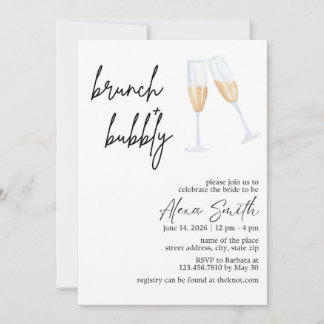 Invitación Brunch and Bubbly Bridal Shower Invitation