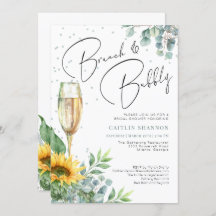 Brunch and Bubbly Elegent Sunflower Bridal Shower