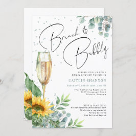 Invitación Brunch and Bubbly Elegent Sunflower Bridal Shower