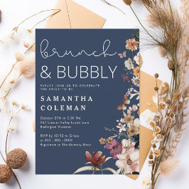 Invitación Brunch and Bubbly Moderno Script Boho Bridal Showe