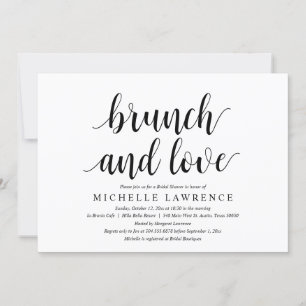 Invitación Brunch and Love, celebración de la ducha de novias