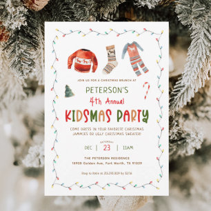 Invitación Brunch anual de Navidades de Fiestas Kidsmas