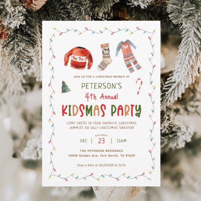 Invitación Brunch anual de Navidades de Fiestas Kidsmas (Subido por el creador)
