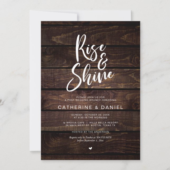 Invitación Brunch, ascenso y brillantez de post boda ruso (Anverso)