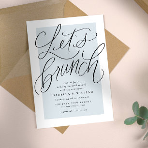 Invitación Brunch azul claro después de la boda con letra a m