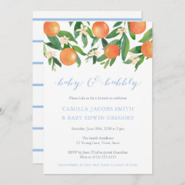 Invitación Brunch Baby Shower para Boy; Baby and Bubbly