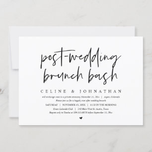 Invitación Brunch Bash post-boda, Elopement Boda