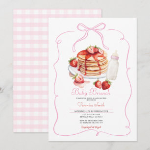 Invitación Brunch Bebé Bebé de cerezo rosa de fresa