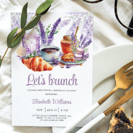 Invitación Brunch Birthday Watercolor Lavender