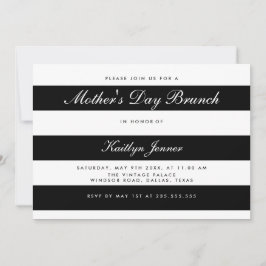 Invitación Brunch blanco y negro elegante del Día de la Madre