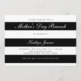 Invitación Brunch blanco y negro elegante del Día de la Madre