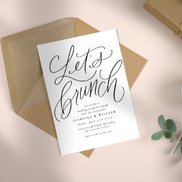 Invitación Brunch, boda blanco y negro con mantas.