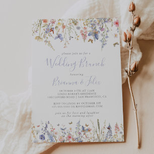 Invitación Brunch Boda de Flor Silvestre Verano Multicolor