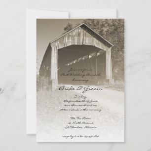 Invitación Brunch Boda de Rustic Covered Bridge Post