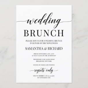 Invitación Brunch boda de tipografía moderna y rusa