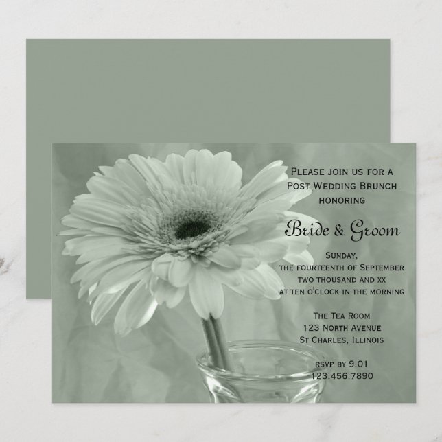 Invitación Brunch Boda del Green Tinty Post (Anverso / Reverso)