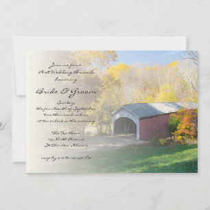 Invitación Brunch Boda del Puente Cubierto de Otoño