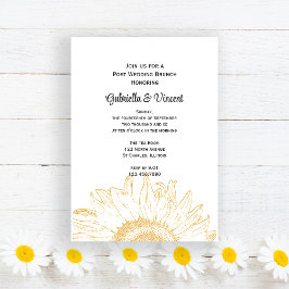 Invitación Brunch Boda del Yellow Graphic Sunflower Post