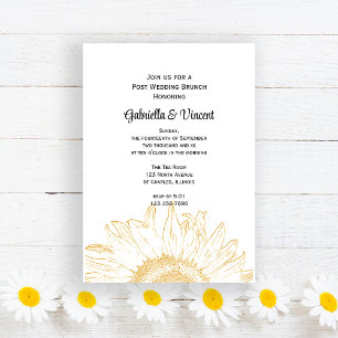 Invitación Brunch Boda del Yellow Graphic Sunflower Post