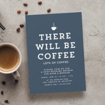 brunch boda divertido café azul marino simple