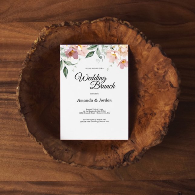 Invitación Brunch Boda floral rosa y malva (Subido por el creador)