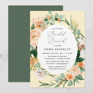 Invitación Brunch Boho Botánico Pastel Amarillo Neutral Brida