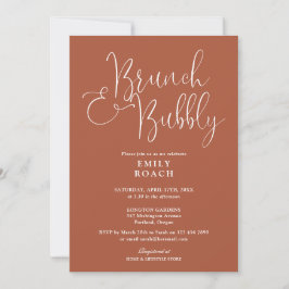 Invitación Brunch Boho Terracotta Y Ducha De Novias Bubbly
