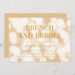 Invitación Brunch bokeh de champán y ducha de novias con burb